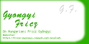 gyongyi fricz business card